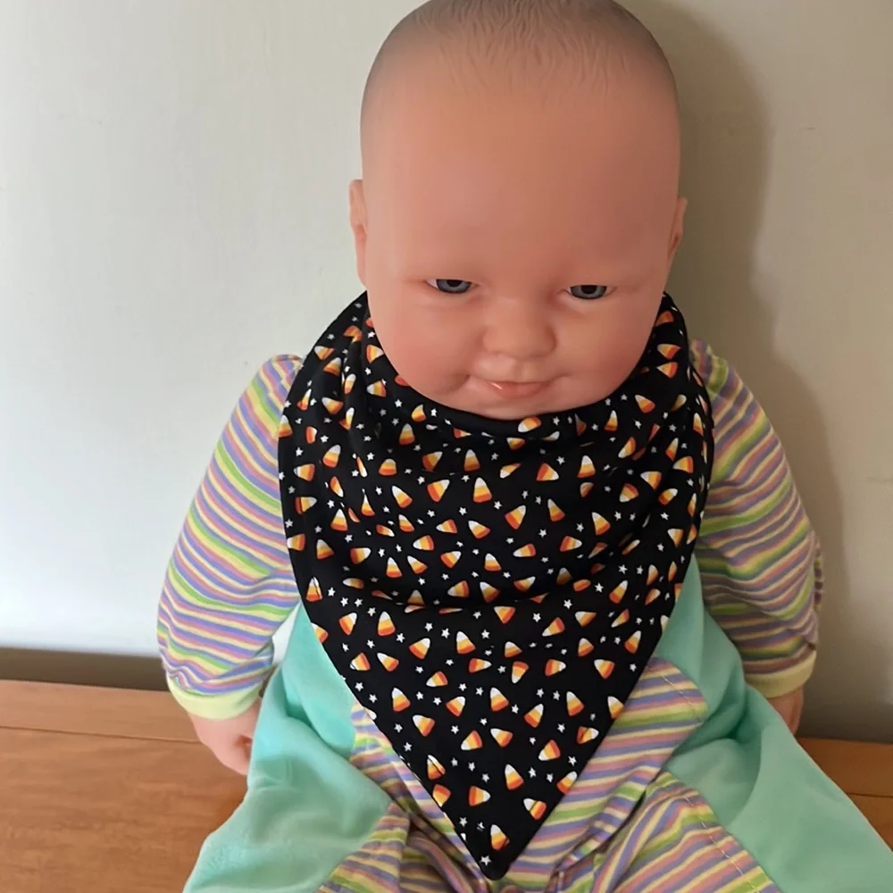 Halloween candy corn baby bandana bib